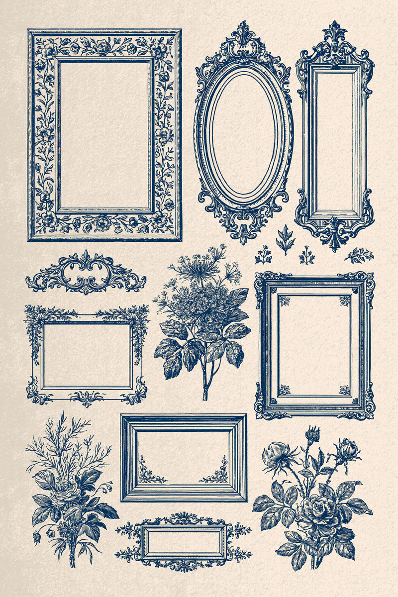 Rectangular Label And Cartouche Set from Classic Frames & Borders Book 1, a digital embroidery design reference for machine embroidery designs, embroidery patterns and border and edge embroidery.