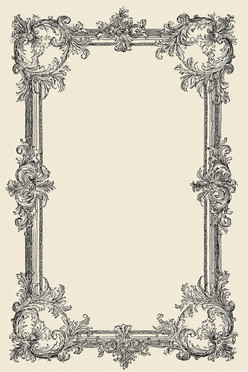 Rectangular Royal Frame from Baroque Scrollwork & Luxury Ornament Book 1, a digital embroidery design reference for machine embroidery designs, embroidery patterns and frames and monogram spaces.