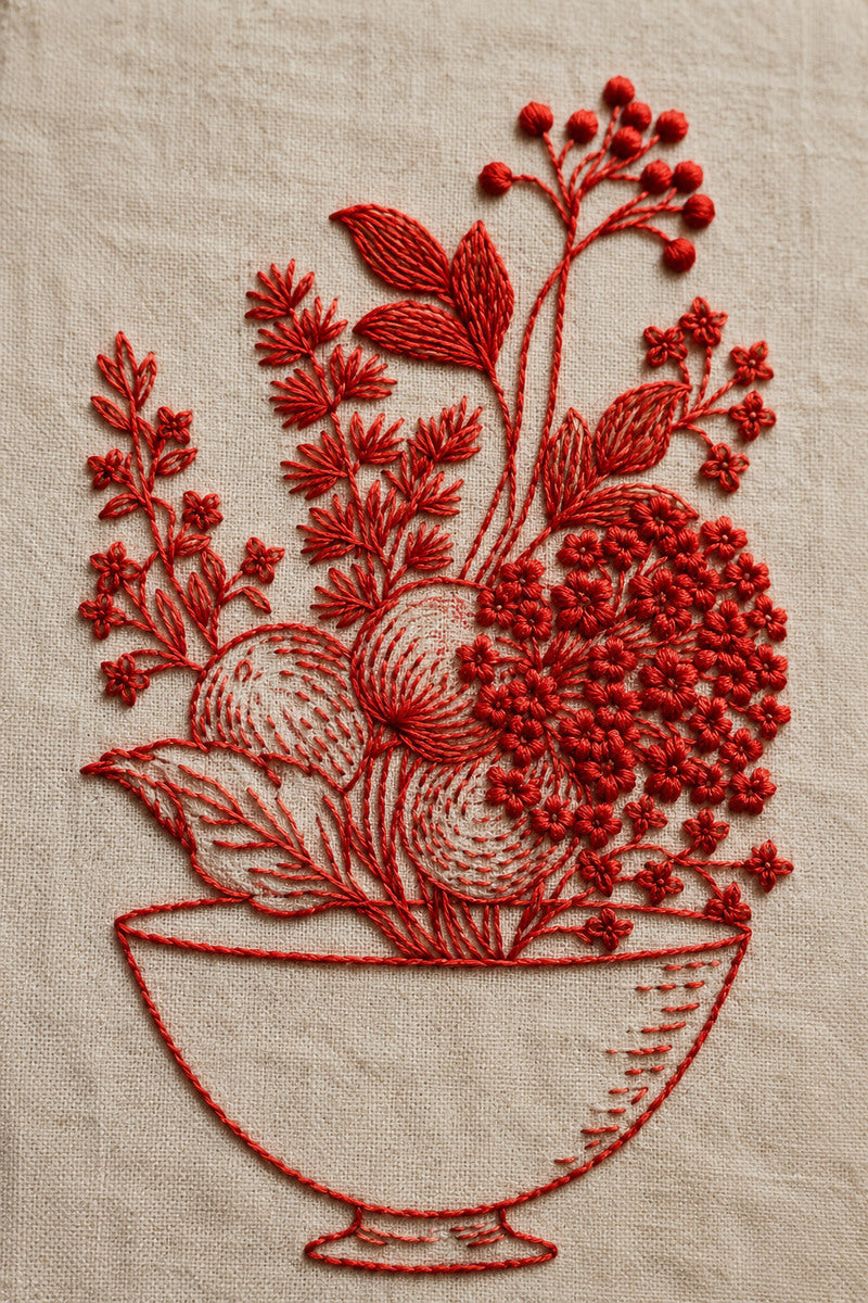 Redwork Apron Pocket Motif from Napkins, Table Runners & Kitchen Linens Book 2, a digital embroidery design reference for machine embroidery designs, embroidery patterns and border and edge embroidery.