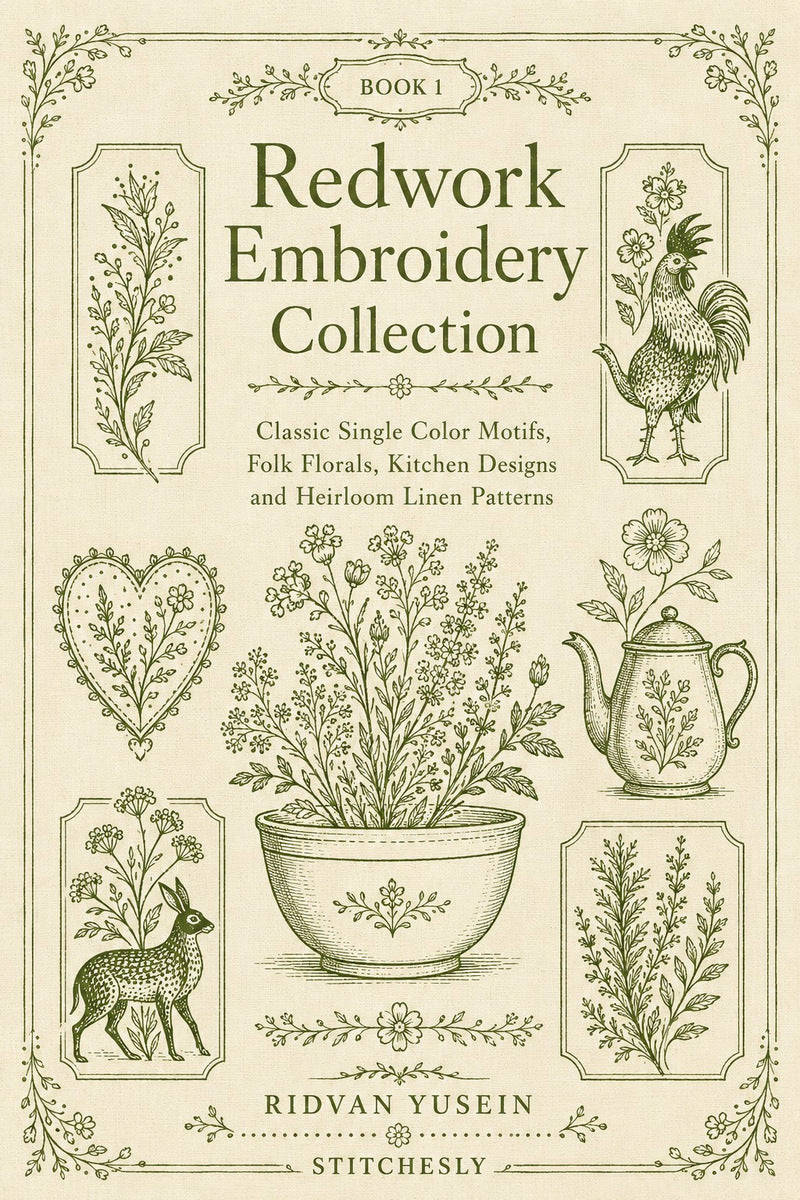 Redwork Embroidery Collection Book 31 Product Book 1 digital PDF embroidery design book - main cover / hero image 5