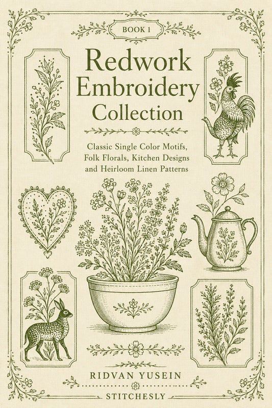 Redwork Embroidery Collection Book 31 Product Book 1 digital PDF embroidery design book - main cover / hero image 5