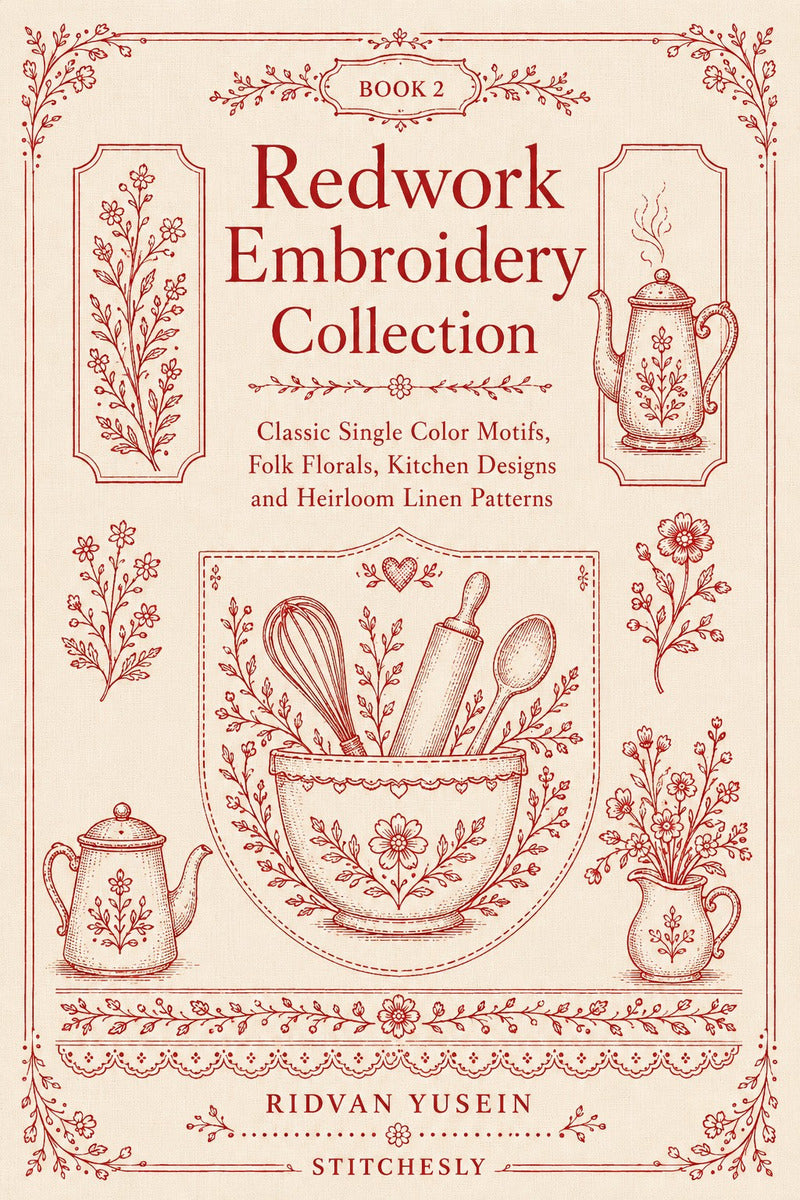 Redwork Embroidery Collection Book 31 Product Book 2 digital PDF embroidery design book - main cover / hero image 3