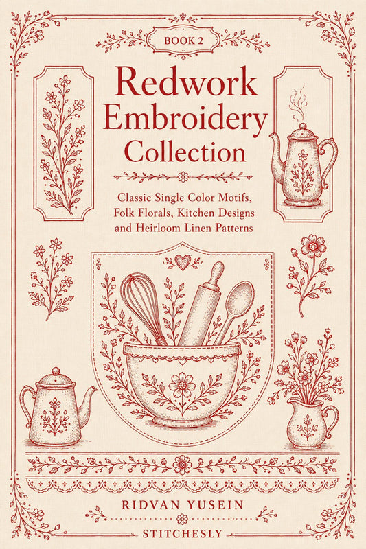 Redwork Embroidery Collection Book 31 Product Book 2 digital PDF embroidery design book - main cover / hero image 3