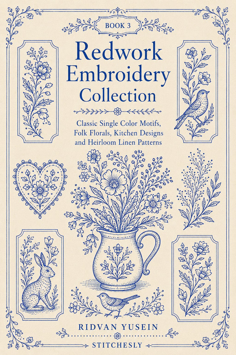 Redwork Embroidery Collection Book 31 Product Book 3 digital PDF embroidery design book - main cover / hero image 1