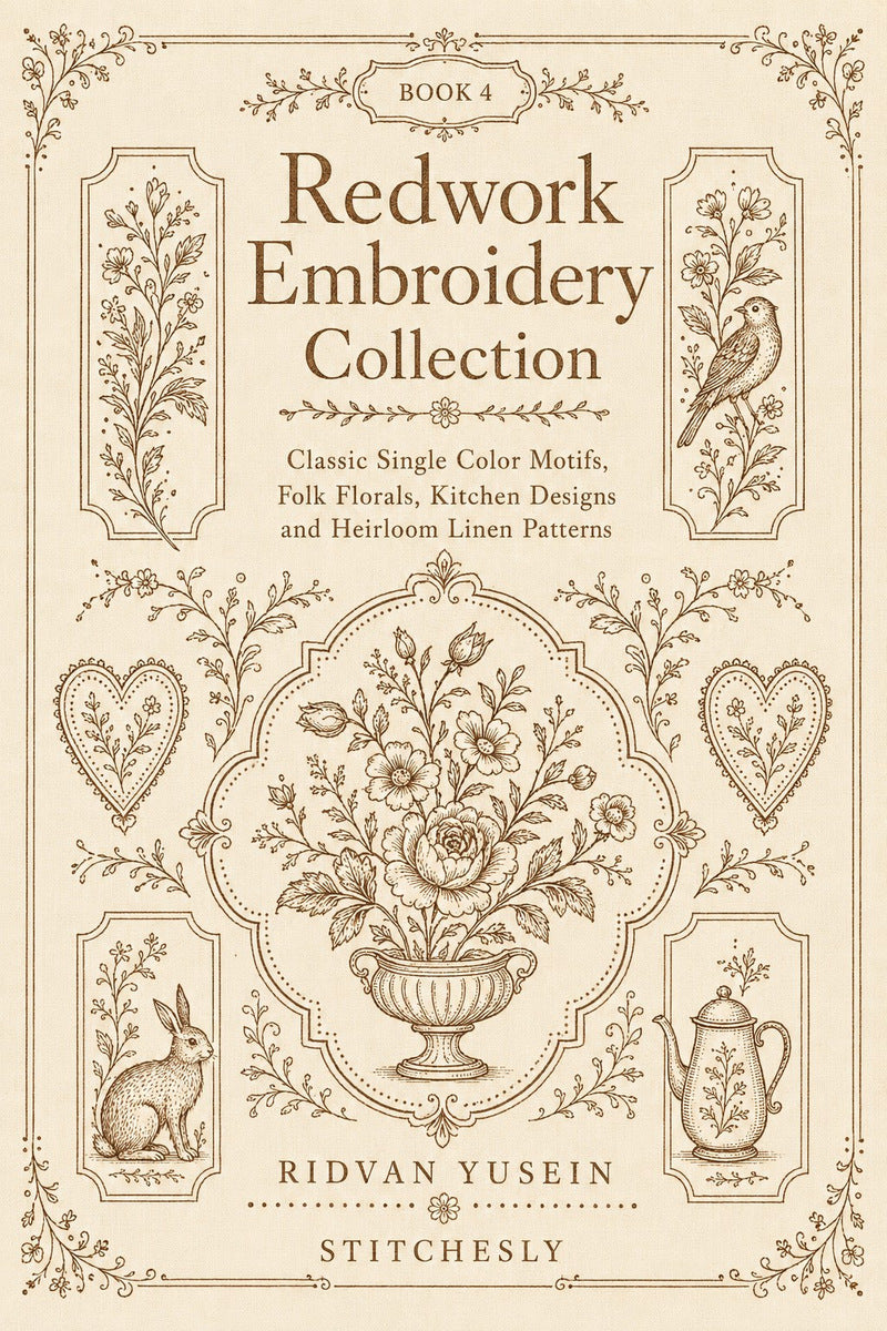 Redwork Embroidery Collection Book 31 Product Book 4 digital PDF embroidery design book - main cover / hero image 7