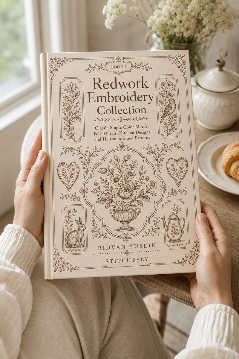 Redwork Embroidery Collection Book 31 Product Book 4 digital PDF embroidery design book - main cover / hero image 1