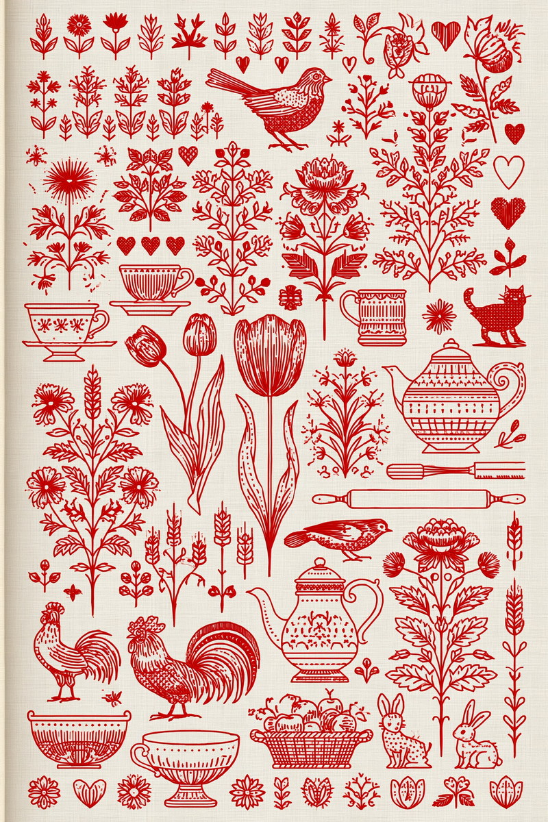 Redwork Embroidery Collection Book 31 Product Book 4 digital PDF embroidery design book - main cover / hero image 2