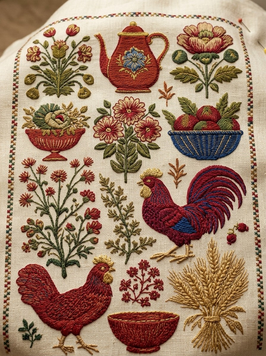 Vintage Cross Stitch & Redwork Library Book 18 Product Book 1 digital PDF embroidery design book - sample plate / motif preview 7