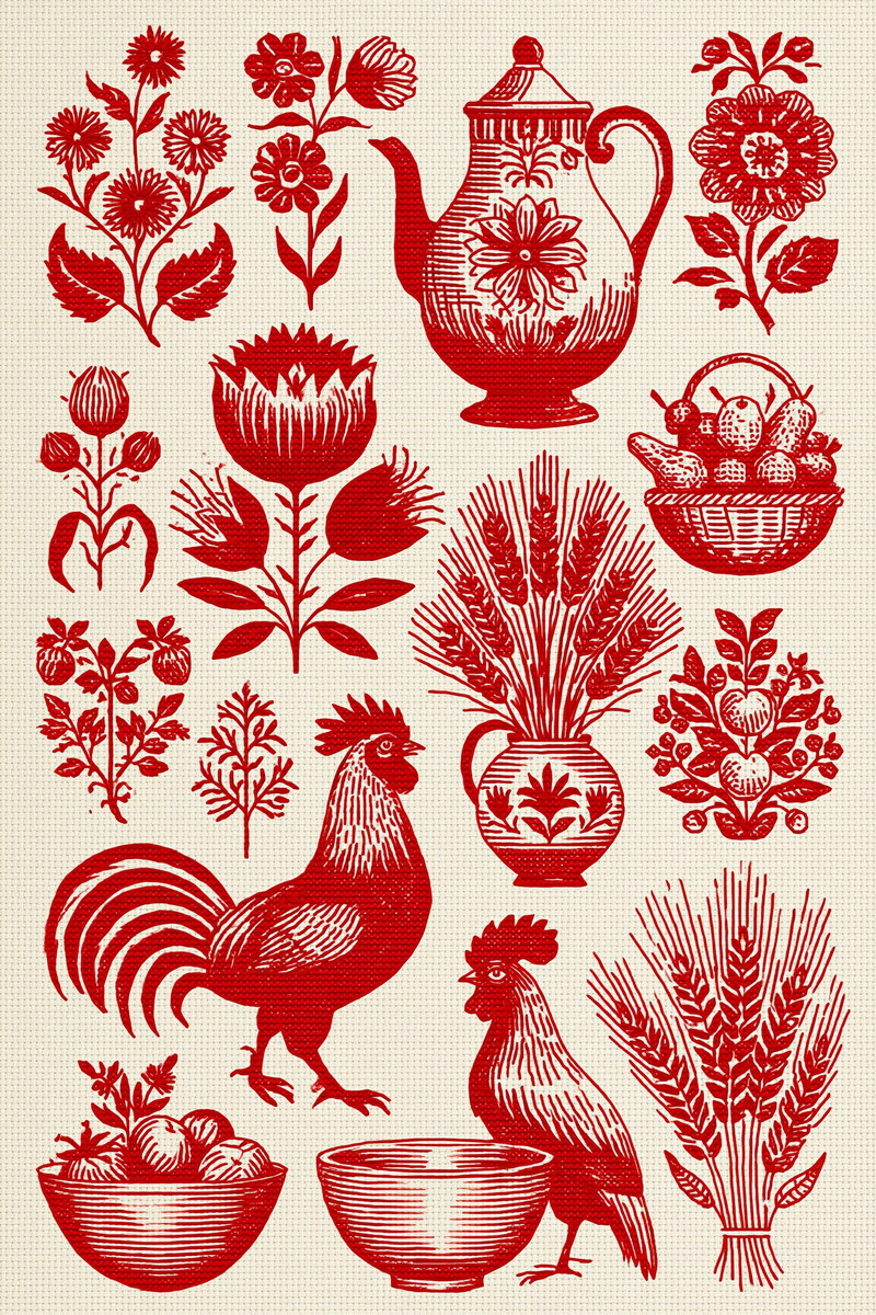 Vintage Cross Stitch & Redwork Library Book 18 Product Book 3 digital PDF embroidery design book - sample plate / motif preview 4
