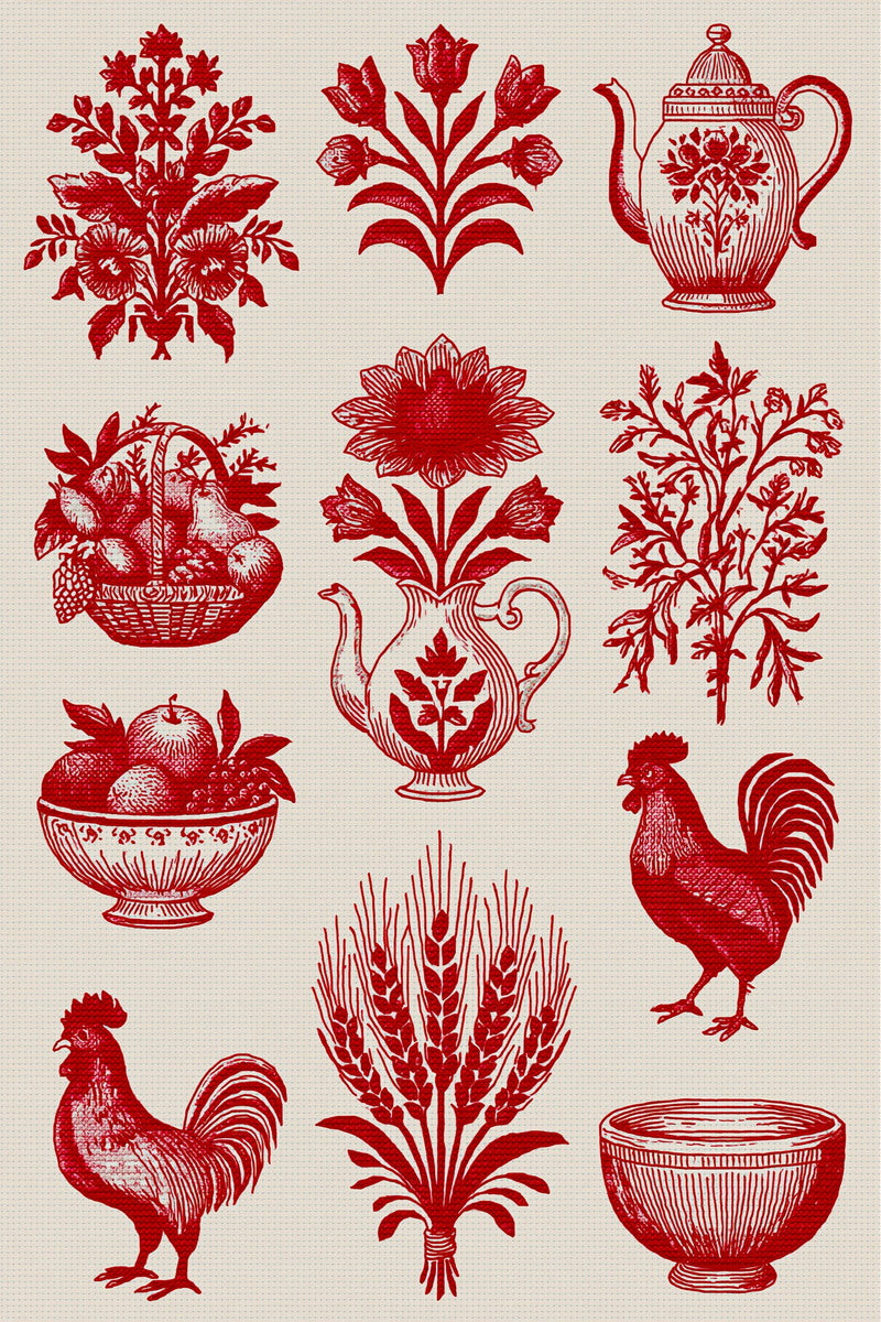 Vintage Cross Stitch & Redwork Library Book 18 Product Book 2 digital PDF embroidery design book - sample plate / motif preview 5