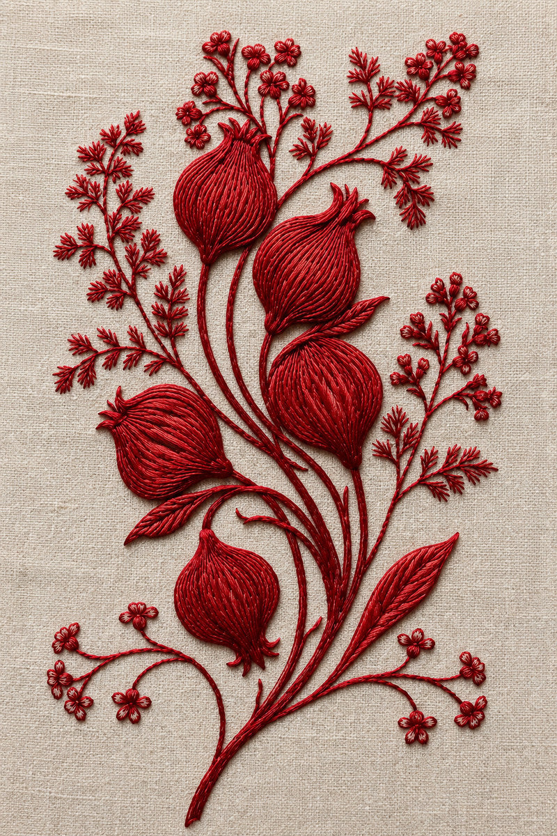 Redwork Kitchen Towel Motif 02 from Napkins, Table Runners & Kitchen Linens Book 3, a digital embroidery design reference for machine embroidery designs, embroidery patterns and border and edge embroidery.