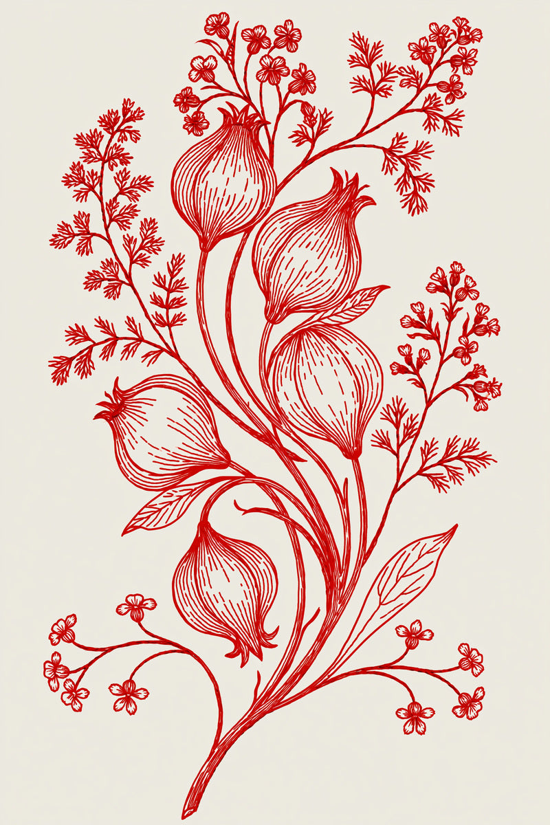 Redwork Kitchen Towel Motif from Napkins, Table Runners & Kitchen Linens Book 3, a digital embroidery design reference for machine embroidery designs, embroidery patterns and border and edge embroidery.