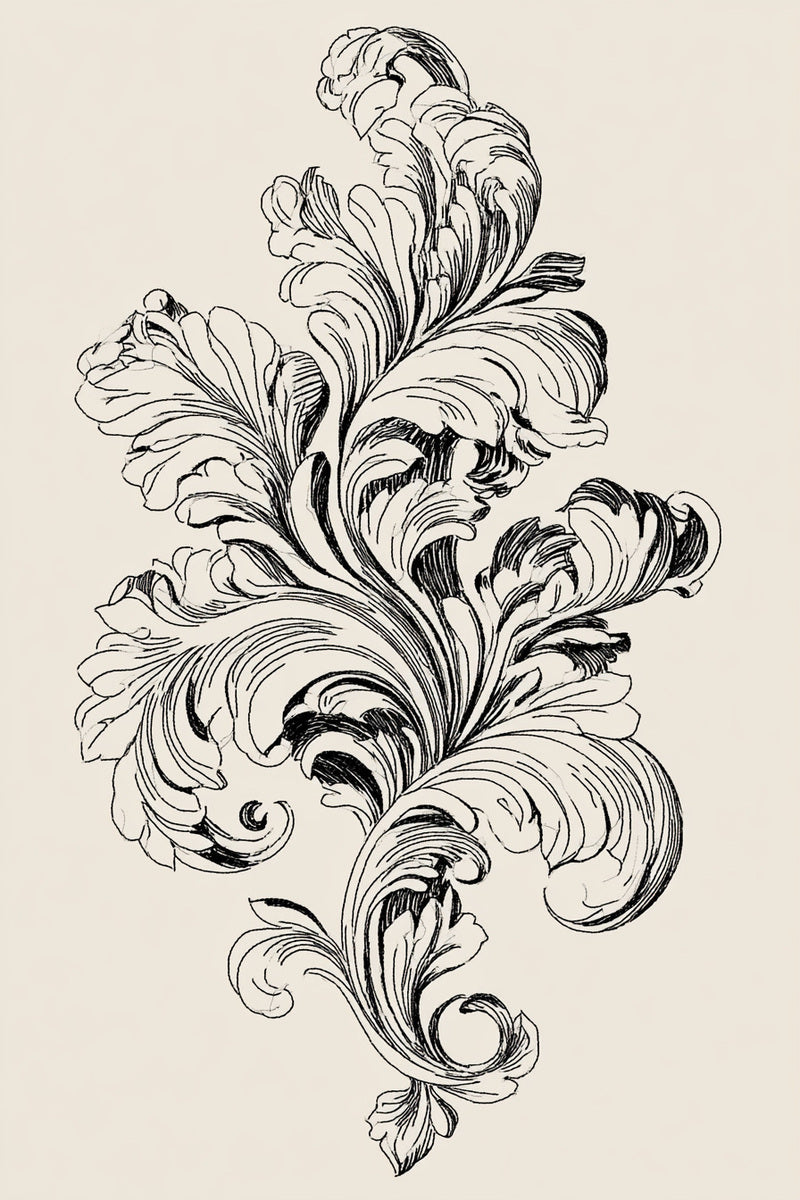 Regal Vertical Panel from Baroque Scrollwork & Luxury Ornament Book 4, a digital embroidery design reference for machine embroidery designs, embroidery patterns and embroidery design reference.