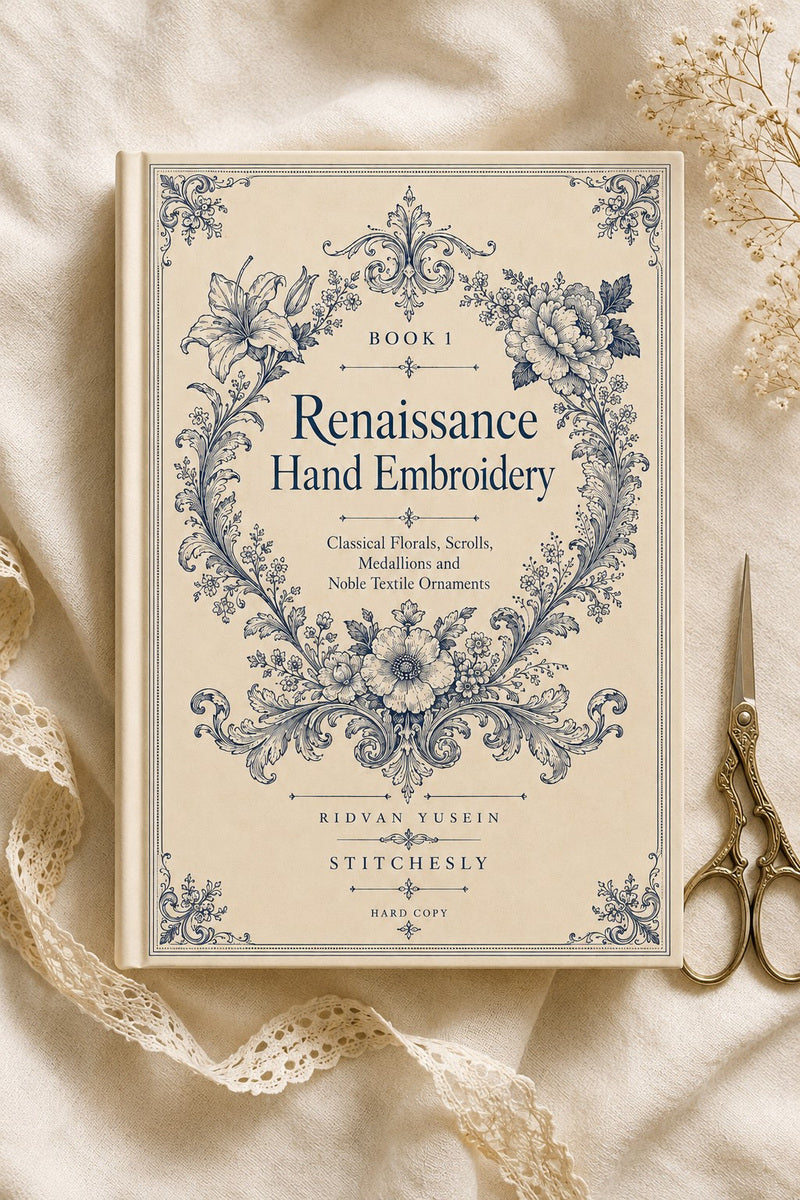 Renaissance Hand Embroidery Book 19 Product Book 1 digital PDF embroidery design book - main cover / hero image 2
