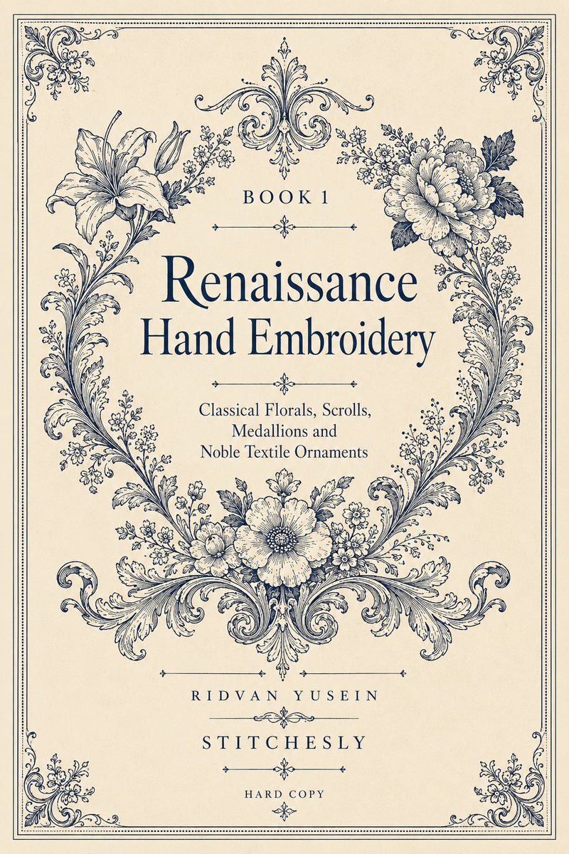 Renaissance Hand Embroidery Book 19 Product Book 1 digital PDF embroidery design book - main cover / hero image 3