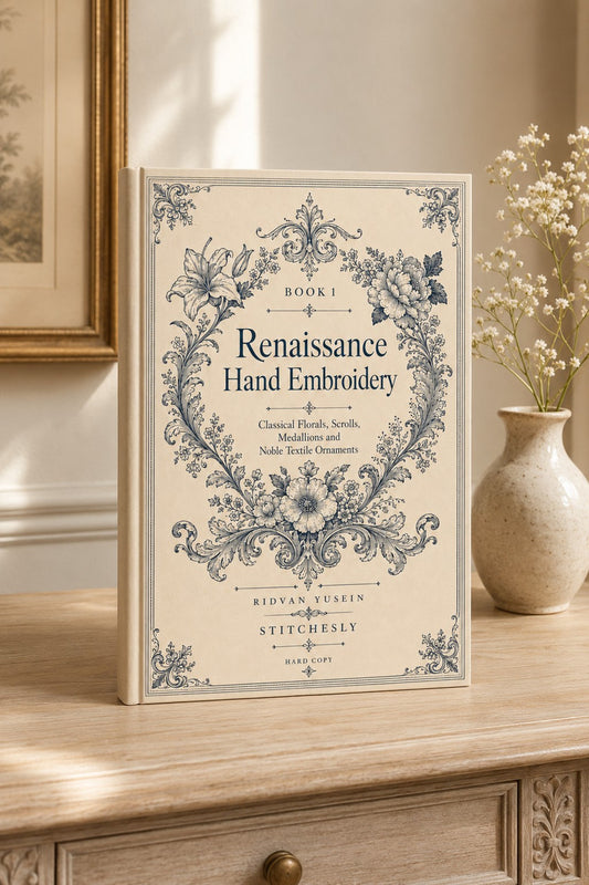 Renaissance Hand Embroidery Book 19 Product Book 1 digital PDF embroidery design book - main cover / hero image 1