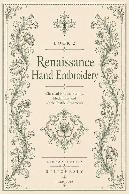 Renaissance Hand Embroidery Book 19 Product Book 2 digital PDF embroidery design book - main cover / hero image 1