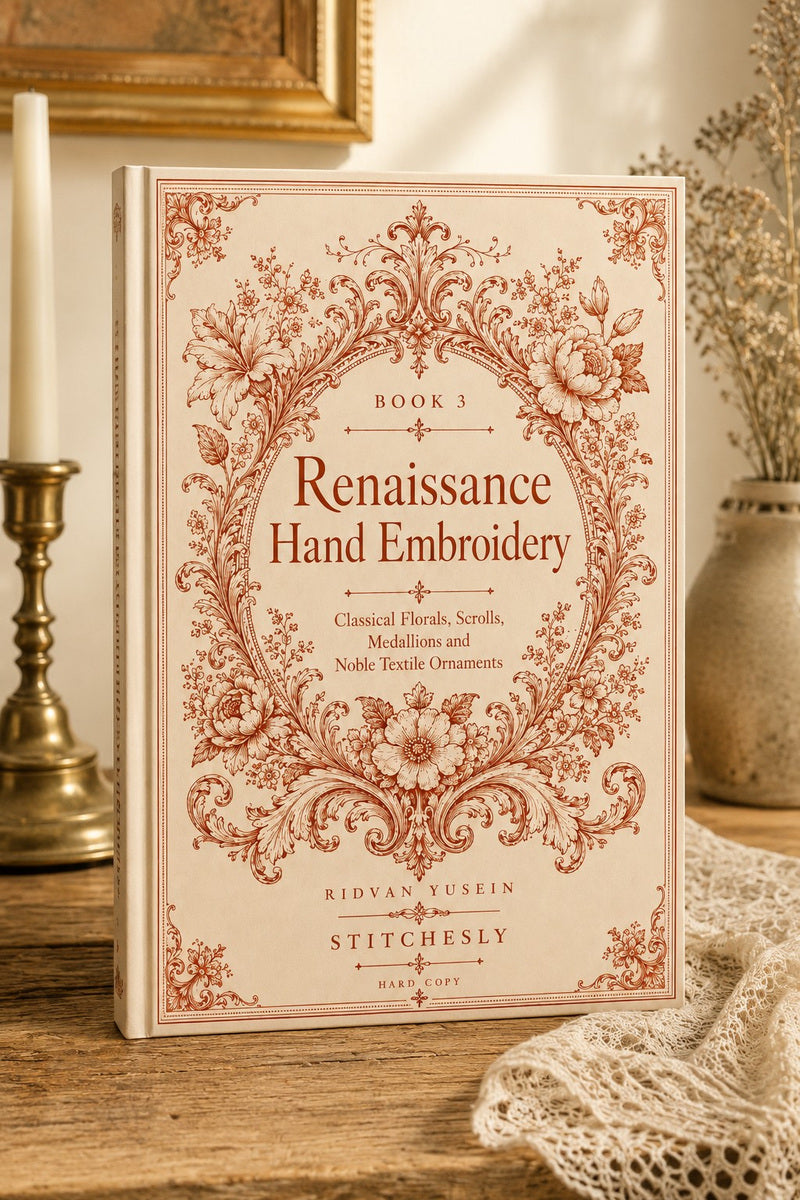 Renaissance Hand Embroidery Book 19 Product Book 3 digital PDF embroidery design book - main cover / hero image 2