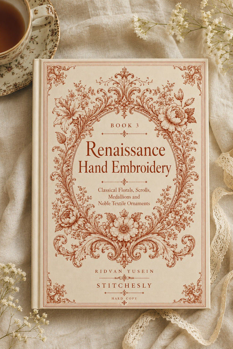 Renaissance Hand Embroidery Book 19 Product Book 3 digital PDF embroidery design book - main cover / hero image 3