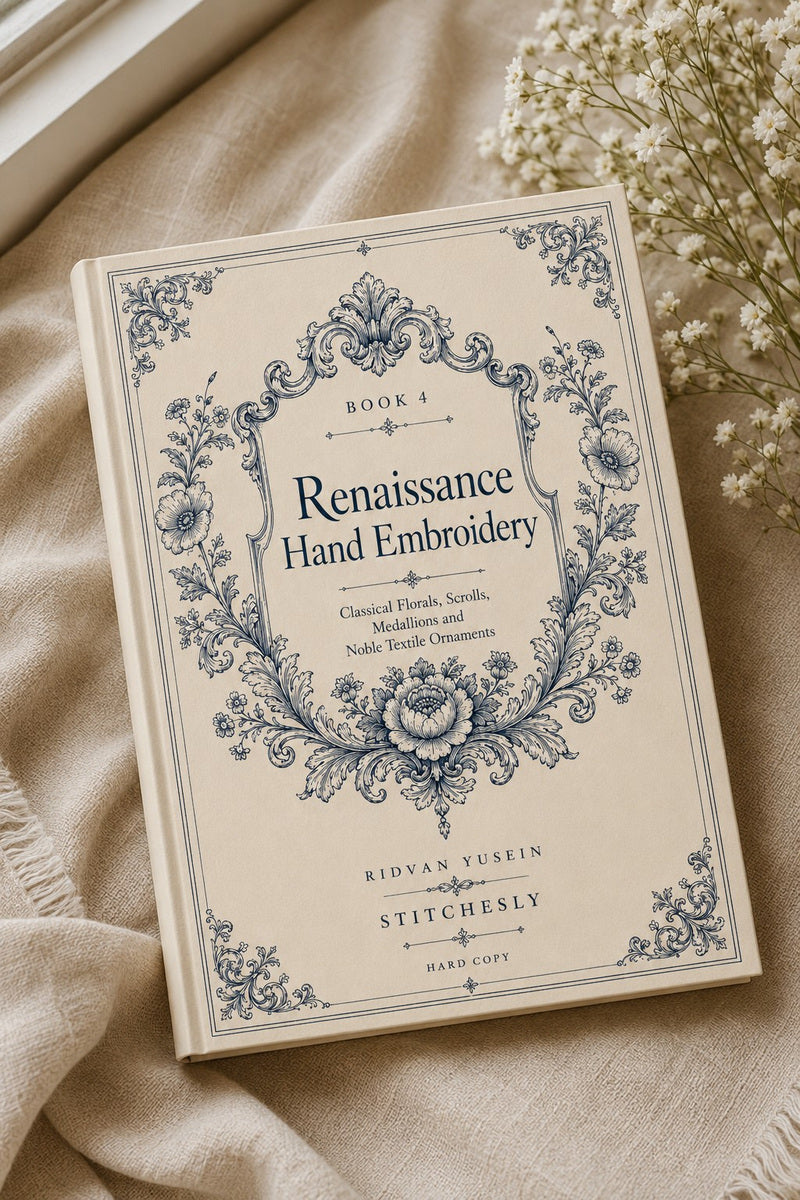 Renaissance Hand Embroidery Book 19 Product Book 4 digital PDF embroidery design book - main cover / hero image 2