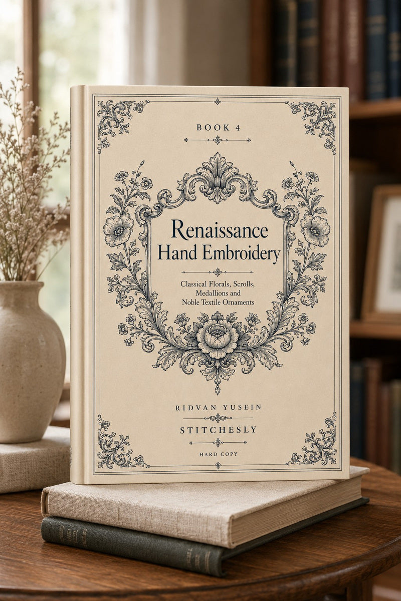 Renaissance Hand Embroidery Book 19 Product Book 4 digital PDF embroidery design book - main cover / hero image 3