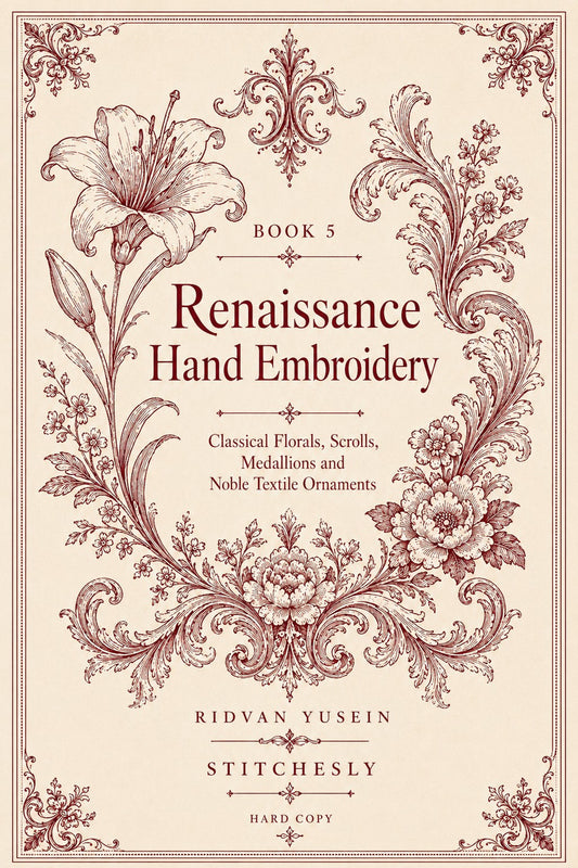 Renaissance Hand Embroidery Book 19 Product Book 5 digital PDF embroidery design book - main cover / hero image 3