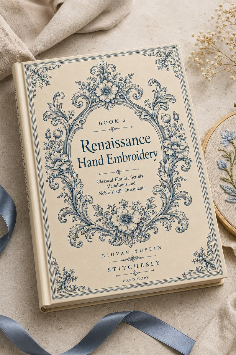 Renaissance Hand Embroidery Book 19 Product Book 6 digital PDF embroidery design book - main cover / hero image 2