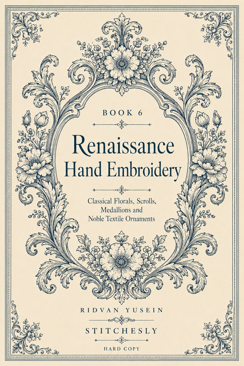 Renaissance Hand Embroidery Book 19 Product Book 6 digital PDF embroidery design book - main cover / hero image 3