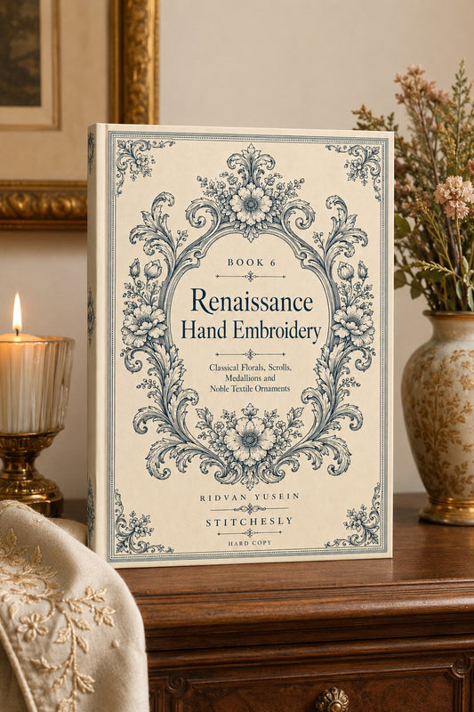 Renaissance Hand Embroidery Book 19 Product Book 6 digital PDF embroidery design book - main cover / hero image 1