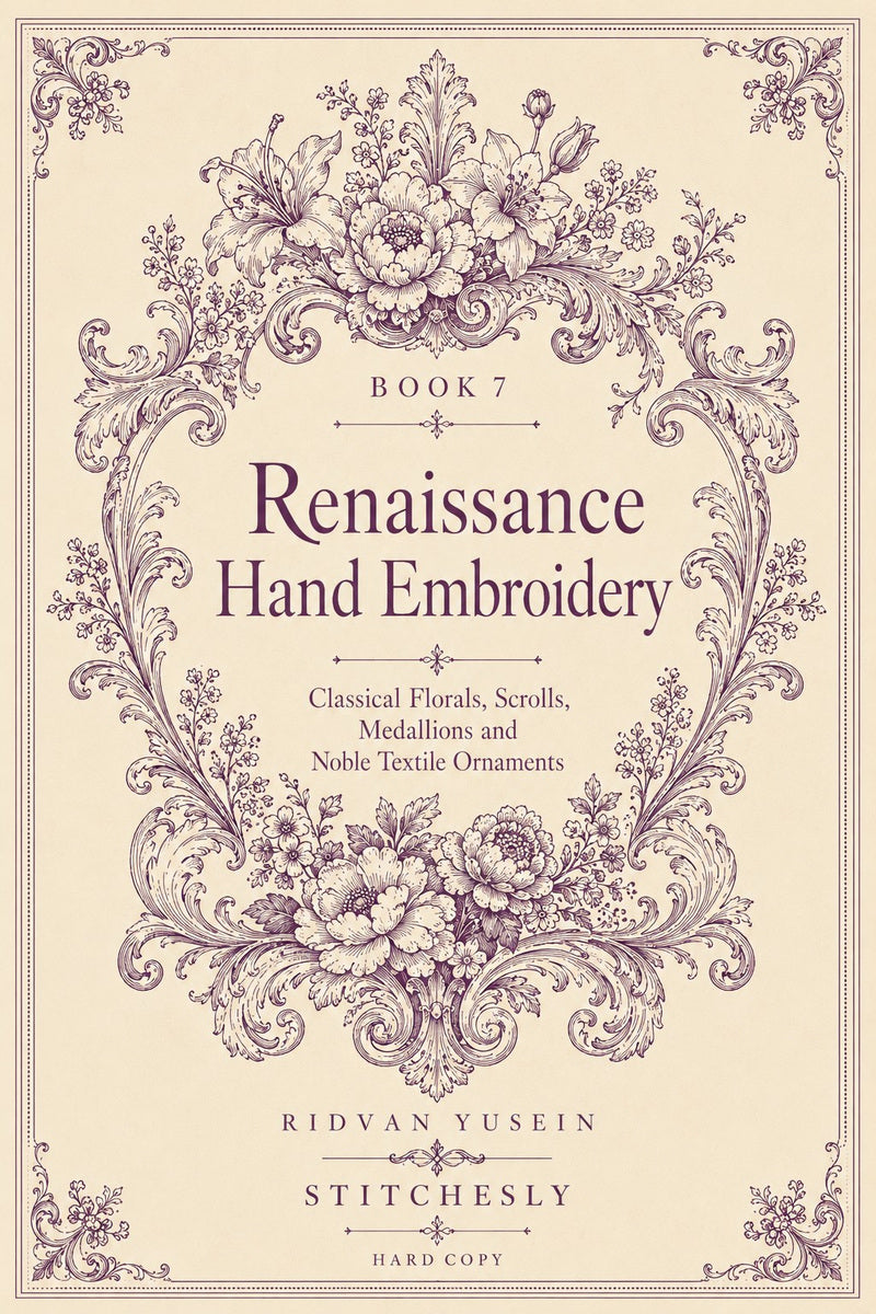 Renaissance Hand Embroidery Book 19 Product Book 7 digital PDF embroidery design book - main cover / hero image 2