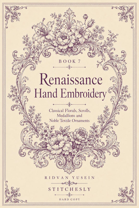Renaissance Hand Embroidery Book 19 Product Book 7 digital PDF embroidery design book - main cover / hero image 2