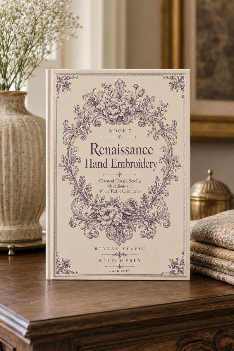 Renaissance Hand Embroidery Book 19 Product Book 7 digital PDF embroidery design book - main cover / hero image 3