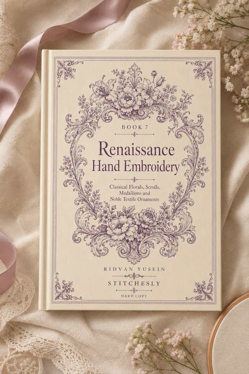 Renaissance Hand Embroidery Book 19 Product Book 7 digital PDF embroidery design book - main cover / hero image 1