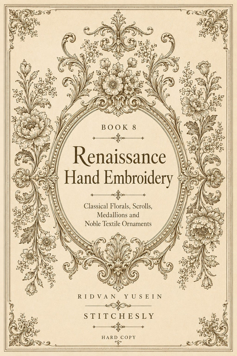 Renaissance Hand Embroidery Book 19 Product Book 8 digital PDF embroidery design book - main cover / hero image 1