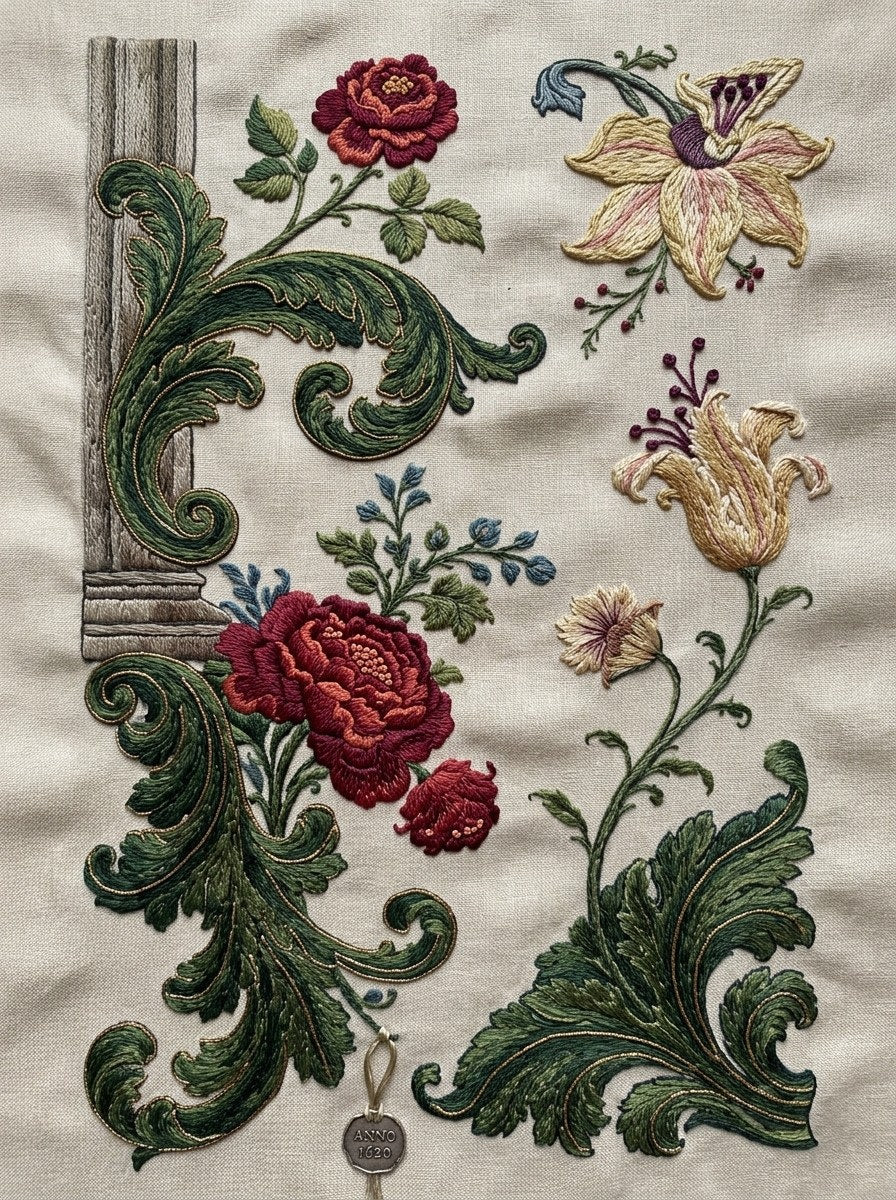 Renaissance Hand Embroidery Book 19 Product Book 4 digital PDF embroidery design book - main cover / hero image 5