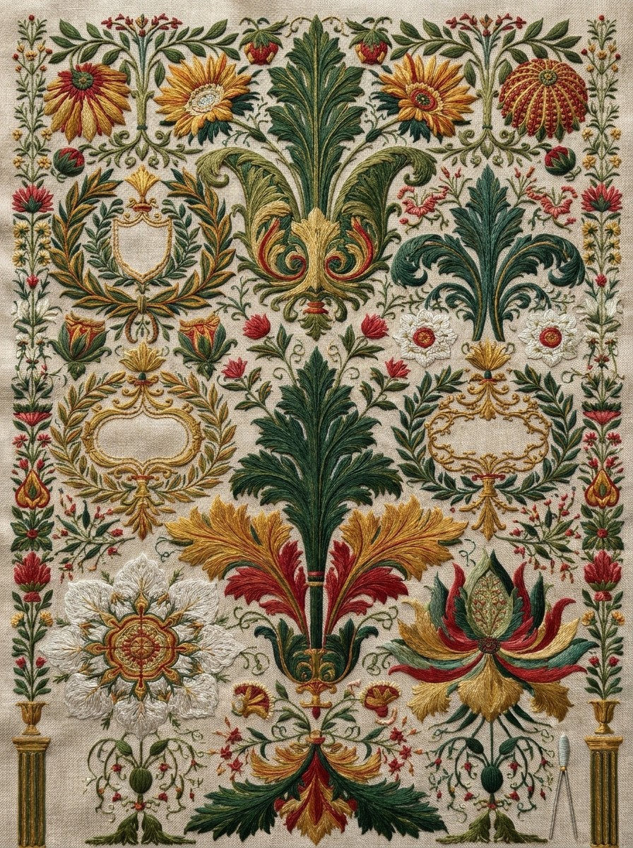 Renaissance Hand Embroidery Book 19 Product Book 7 digital PDF embroidery design book - sample plate / motif preview 7