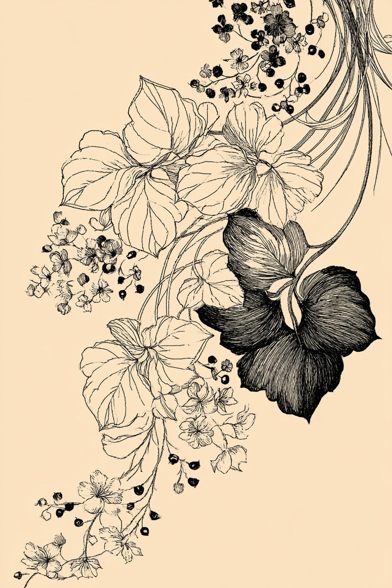 Rich Botanical Textile Corner from Botanical Embroidery Designs Book 2, a digital embroidery design reference for machine embroidery designs, embroidery patterns and corner embroidery.