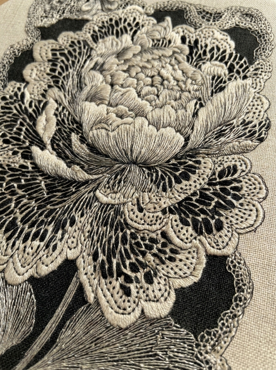 Rich Floral Openwork Panel from Lace Embroidery & Broderie Designs Book 2, a digital embroidery design reference for machine embroidery designs, embroidery patterns and lace and broderie details.