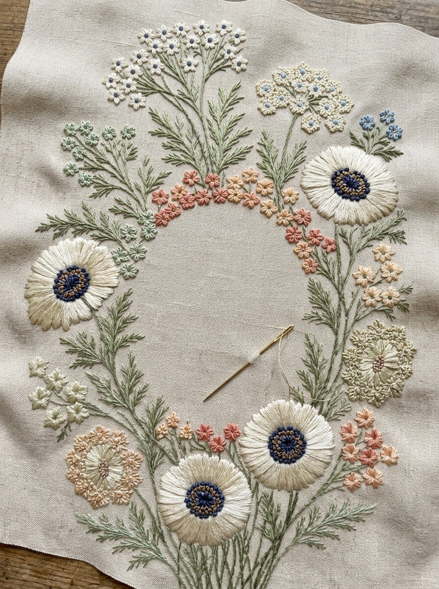 Ring Pouch Monogram Motif French from French Embroidery & La Broderie Blanche Book 5, a digital embroidery design reference for machine embroidery designs, embroidery patterns and frames and monogram spaces.