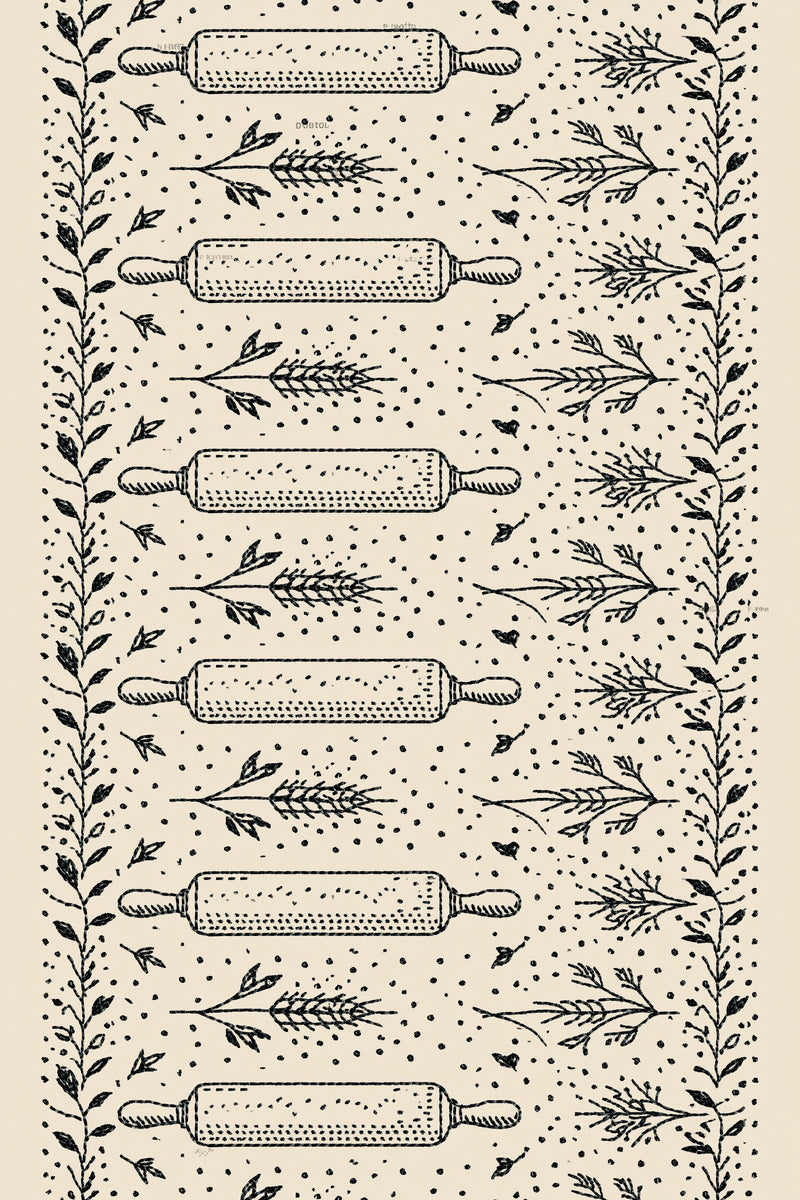 Rolling Pin And Flour Dot from Kitchen Towels & Aprons Embroidery Book 4, a digital embroidery design reference for machine embroidery designs, embroidery patterns and linen and home textile projects.