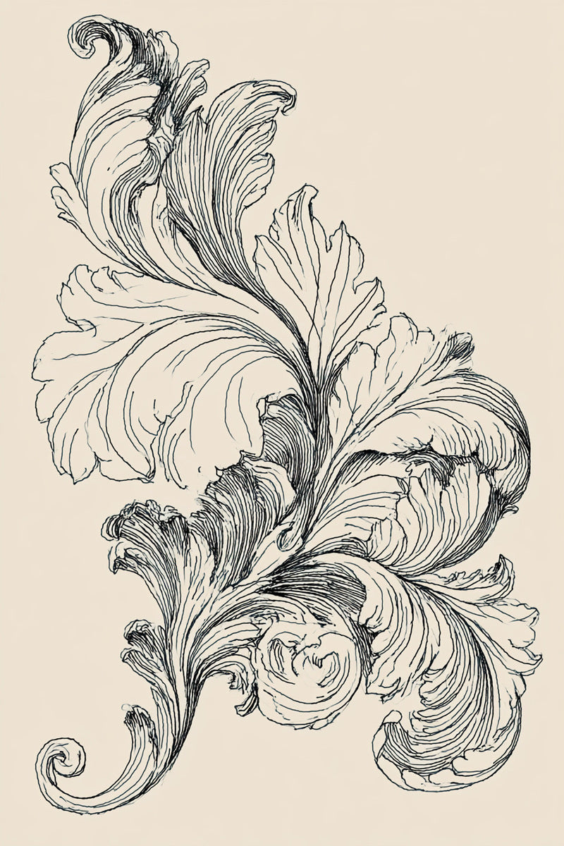 Royal Corner Flourish from Baroque Scrollwork & Luxury Ornament Book 3, a digital embroidery design reference for machine embroidery designs, embroidery patterns and corner embroidery.