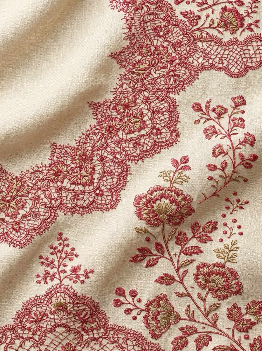 Scalloped Lace Inspired And Botanical from Classic Frames & Borders Book 8, a digital embroidery design reference for machine embroidery designs, embroidery patterns and border and edge embroidery.