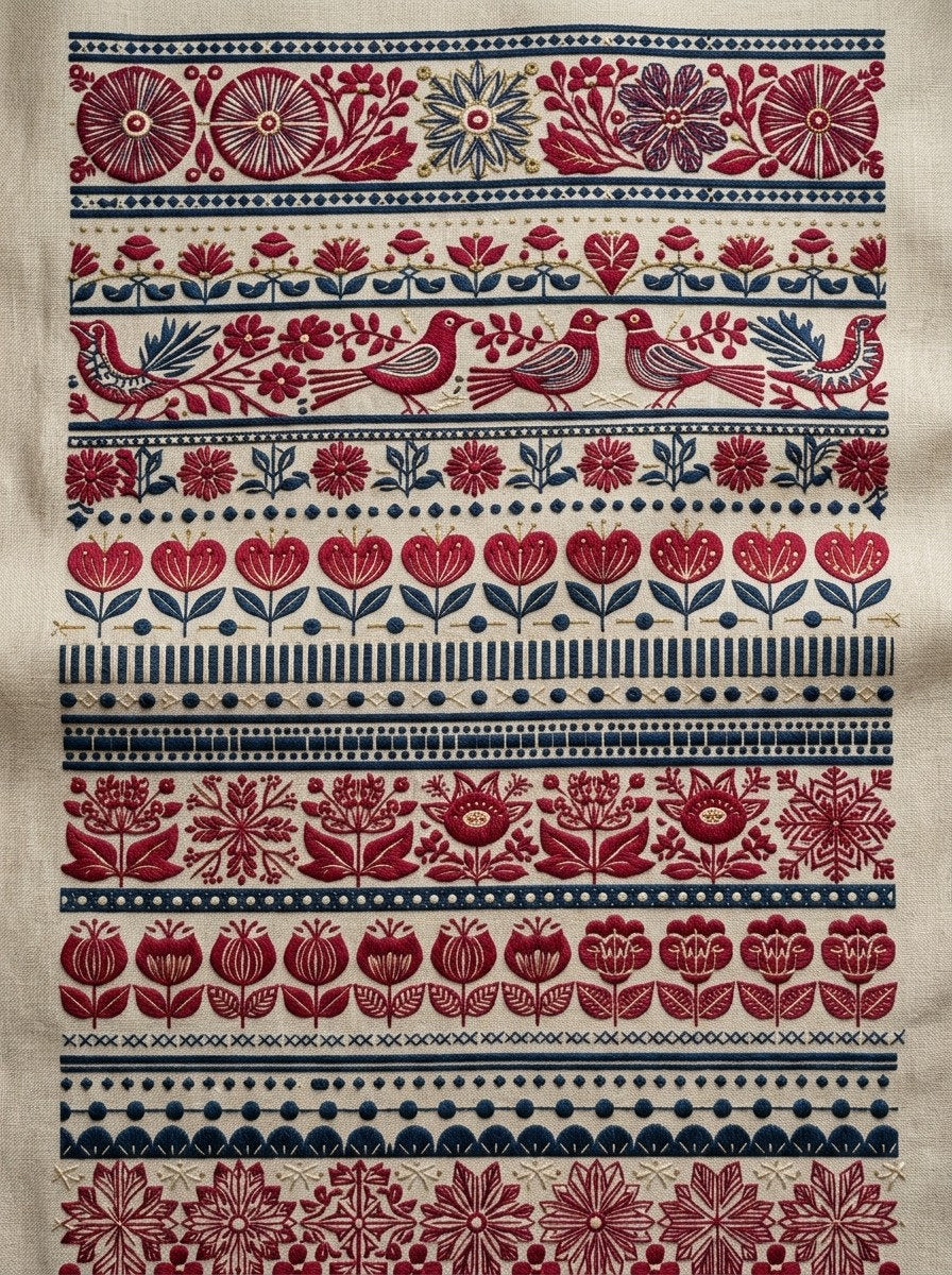 Scandinavian Folk Embroidery Book 45 Product Book 3 digital PDF embroidery design book - sample plate / motif preview 17