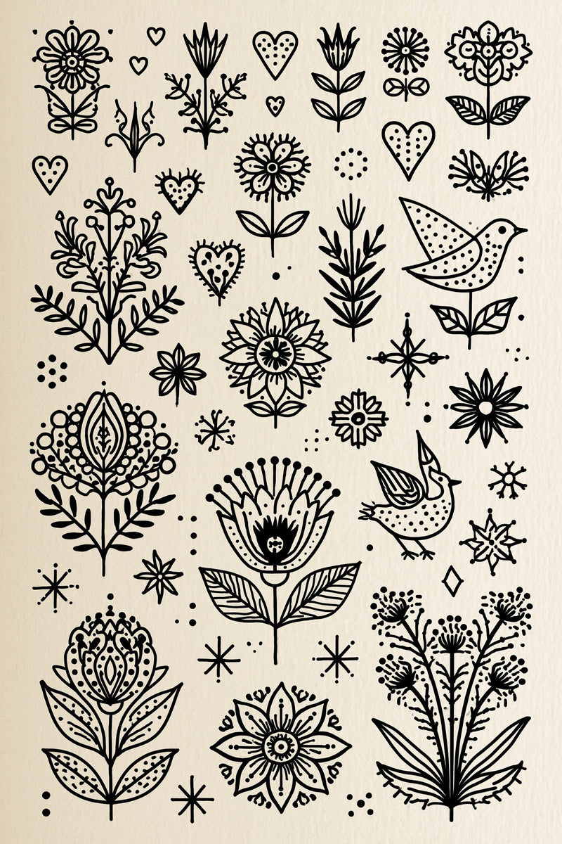 Scandinavian Folk Embroidery Book 45 Product Book 1 digital PDF embroidery design book - sample plate / motif preview 18