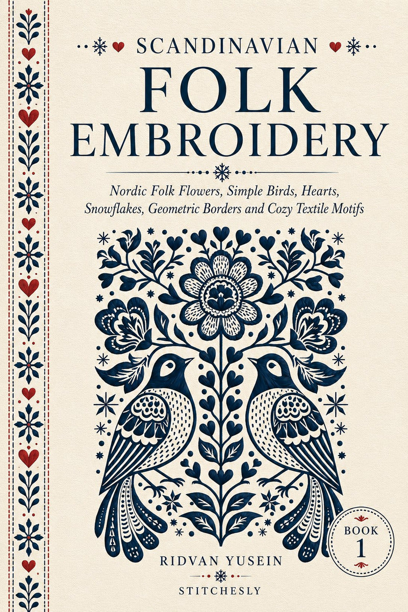 Scandinavian Folk Embroidery Book 45 Product Book 1 digital PDF embroidery design book - main cover / hero image 3