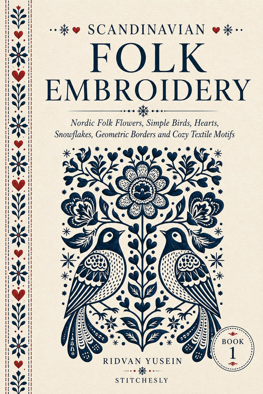 Scandinavian Folk Embroidery Book 45 Product Book 1 digital PDF embroidery design book - main cover / hero image 3