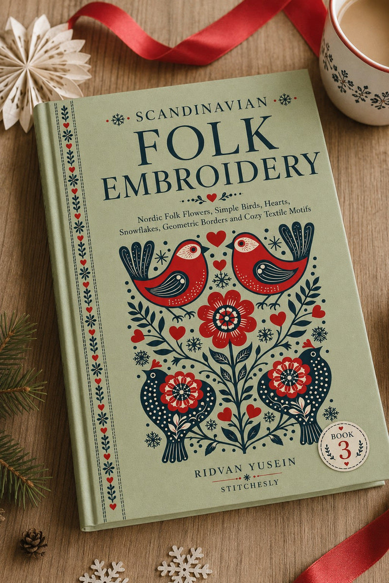 Scandinavian Folk Embroidery Book 45 Product Book 3 digital PDF embroidery design book - main cover / hero image 1