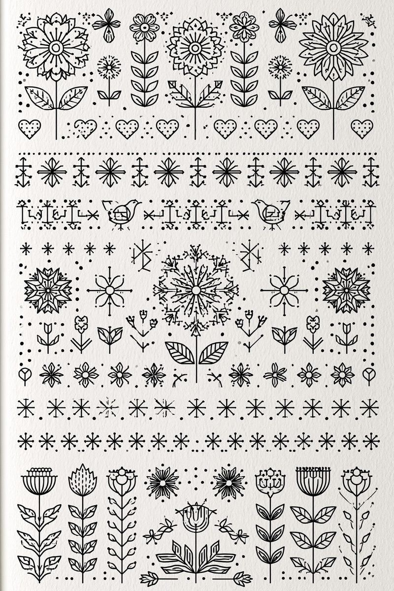 Scandinavian Folk Embroidery Book 45 Product Book 2 digital PDF embroidery design book - sample plate / motif preview 14