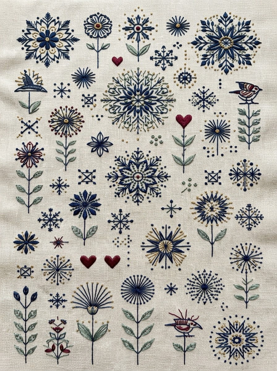 Scandinavian Folk Embroidery Book 45 Product Book 3 digital PDF embroidery design book - sample plate / motif preview 15