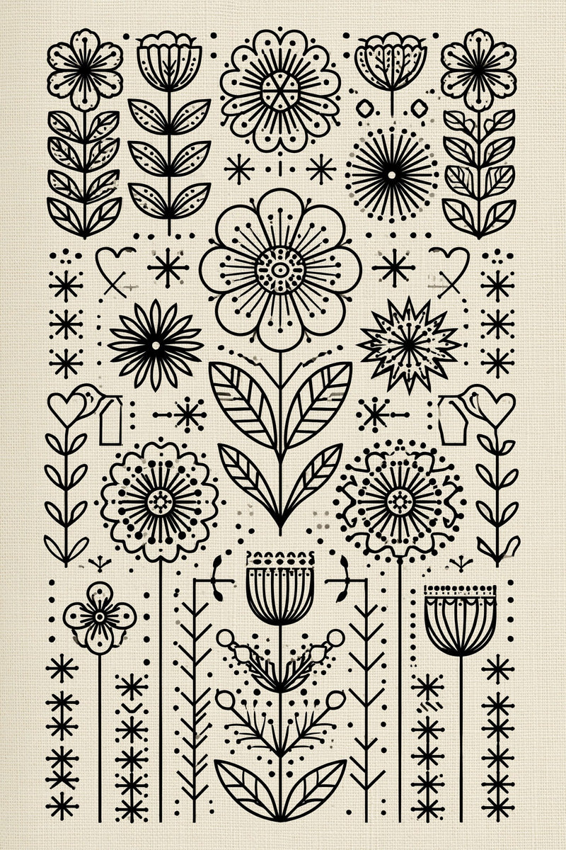 Scandinavian Folk Embroidery Book 45 Product Book 4 digital PDF embroidery design book - sample plate / motif preview 10